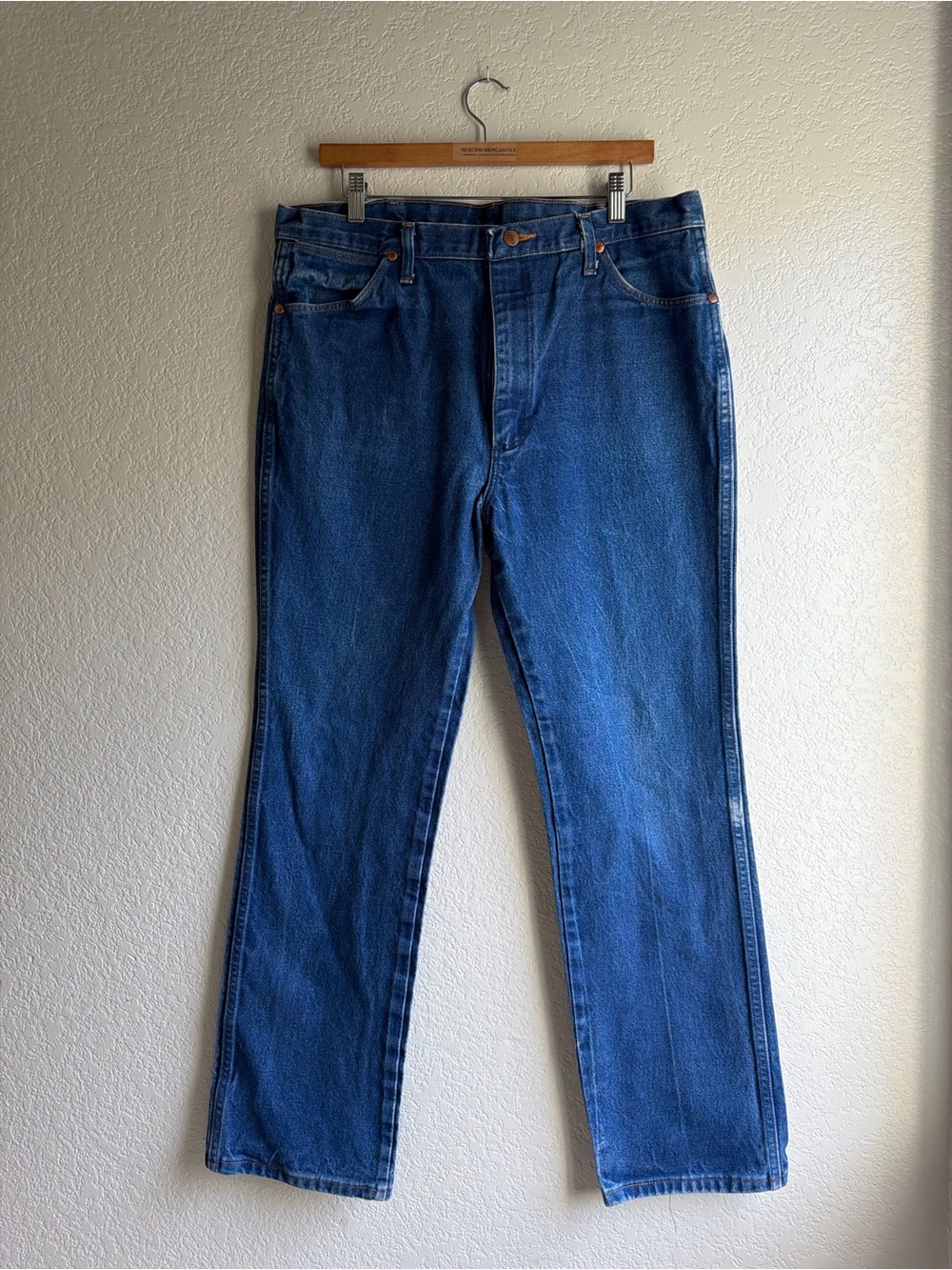 Wrangler Men’s Cowboy Cut Dark Blue Straight Leg Denim Jeans